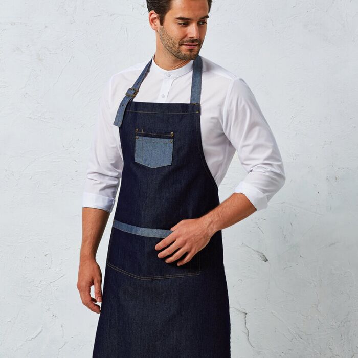 Domain contrast denim bib apron Thumbnail