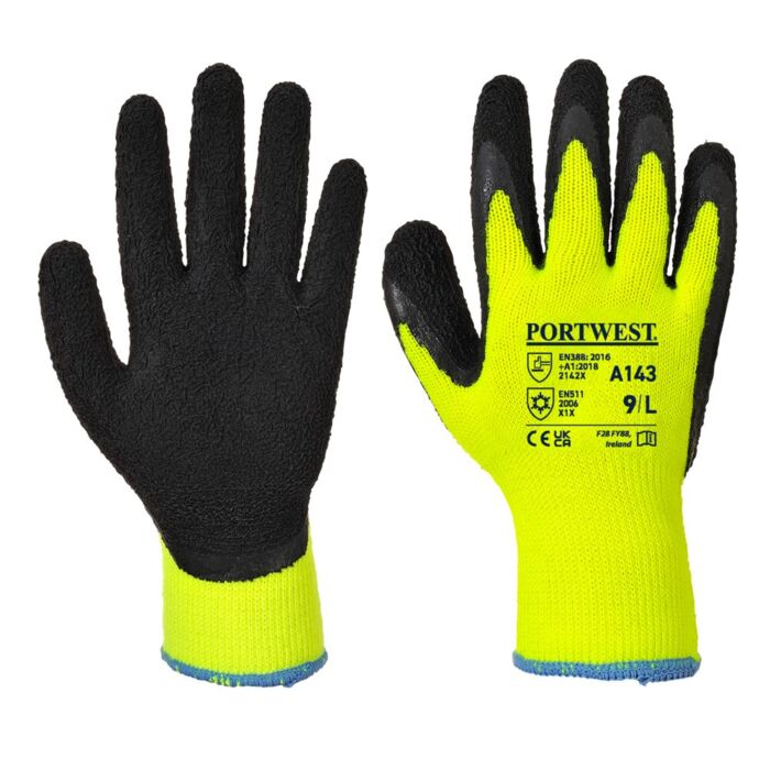 Portwest Thermal Soft Grip Glove Yellow/Black Thumbnail