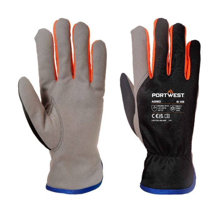 Portwest Wintershield Glove Black/Orange Thumbnail