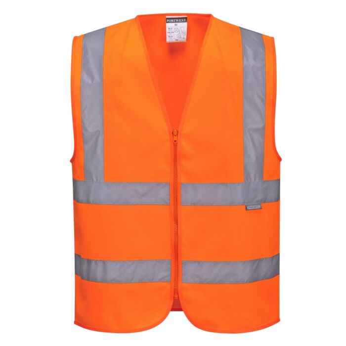 Portwest Hi-Vis Zipped Vest Orange Thumbnail