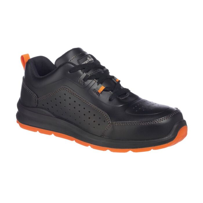 Portwest Portwest Compositelite Perforated Safety Trainer S1P Black/Orange Thumbnail