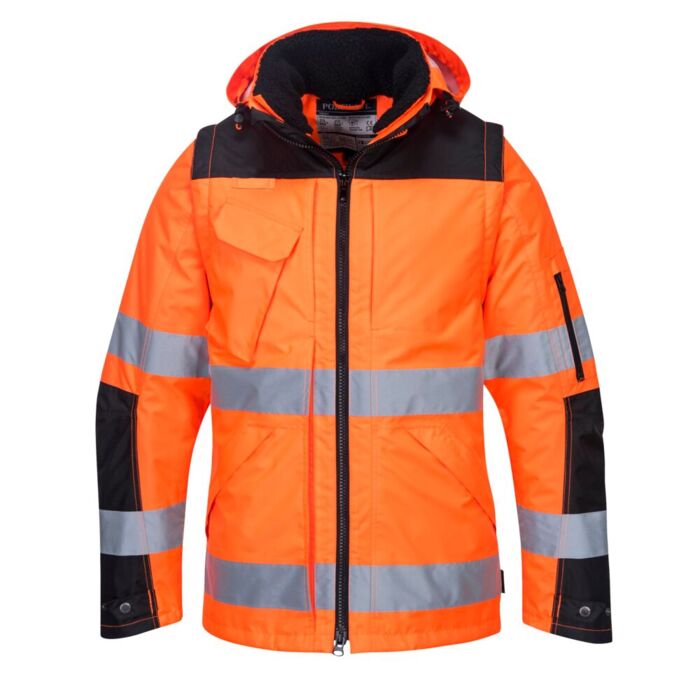 Portwest Pro Hi-Vis 3in1 Jacket Orange/Black Thumbnail