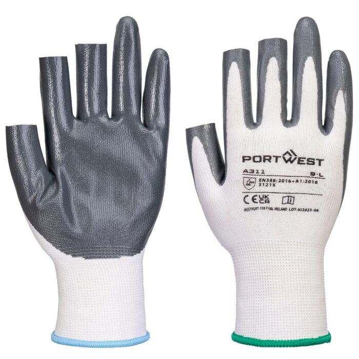 Portwest Grip 13 Nitrile 3 Fingerless Glove (Pk12) Thumbnail