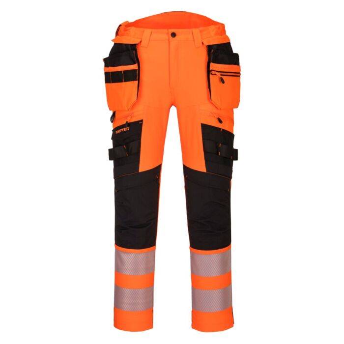 Portwest DX4 Hi-Vis Detachable Holster Pocket Trouser Orange/Black Thumbnail