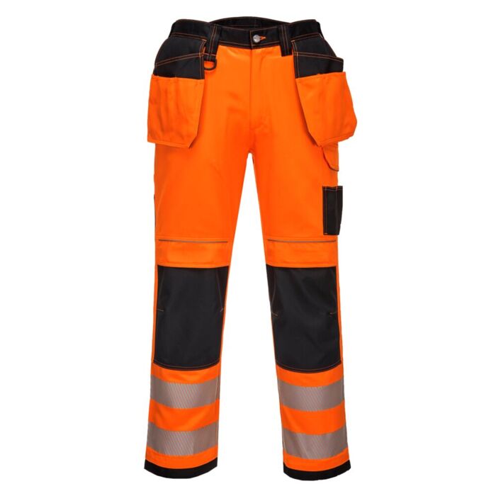 Portwest PW3 Hi-Vis Stretch Holster Trouser Orange/Black Thumbnail