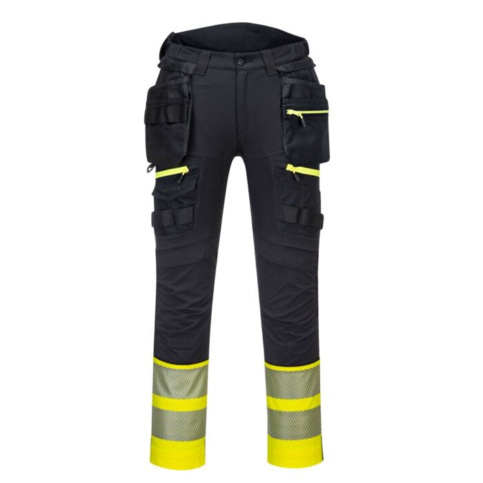 Portwest DX4 Hi-Vis Class 1 Holster Pocket Trouser Yellow/Black Thumbnail