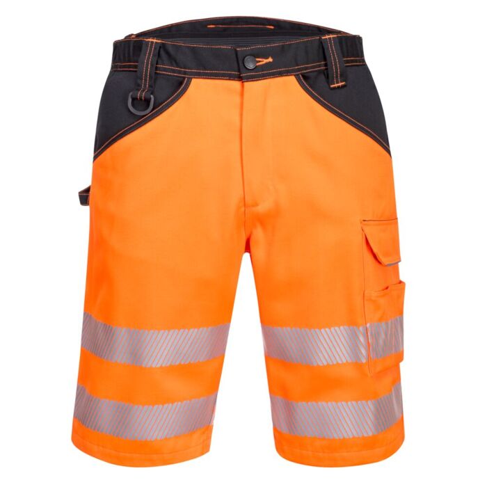 Portwest PW3 Hi-Vis Shorts Orange/Black Thumbnail