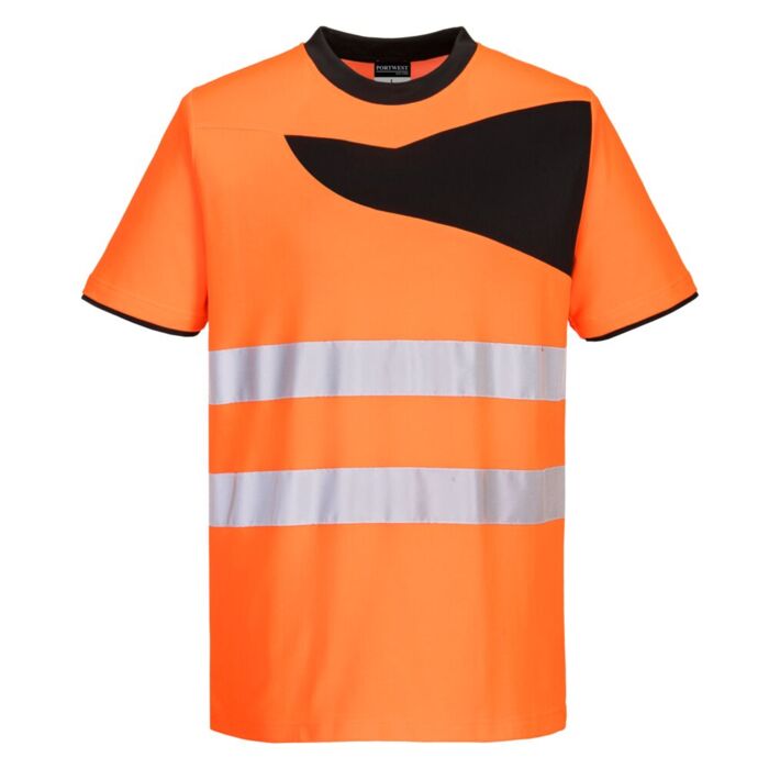 Portwest PW2 Hi-Vis T-Shirt S/S Orange/Black Thumbnail