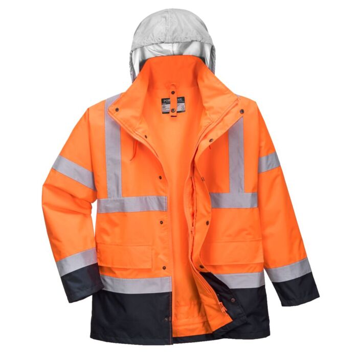 Portwest Hi-Vis 4in1 Contrast Jacket Orange Thumbnail